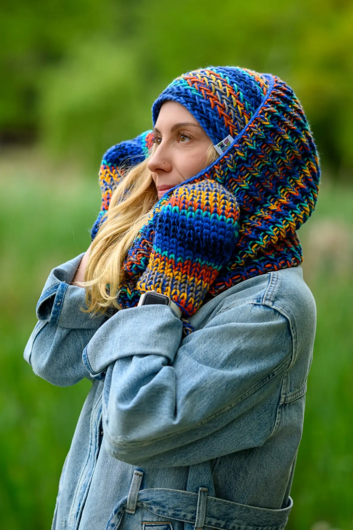 Komin merino 50% "Górski potok" 51 komin zimowy damski
