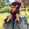 Męska czapka slouchy logo kolorowe "Bordo"