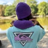 Męska bawełniana czapka beanie logo ekoskórka "Fiolet"