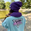 Męska luźna czapka z bawełny logo kolorowe "Fiolet"