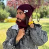 Męska czapka slouchy logo kolorowe "Bordo"