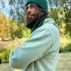 Męska bawełniana czapka beanie logo ekoskórka "Zielony"