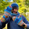 Męskie rękawiczki MERINO 50% ,,Górski potok"