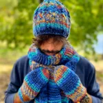 Męskie rękawiczki handmade ,,Górski potok"