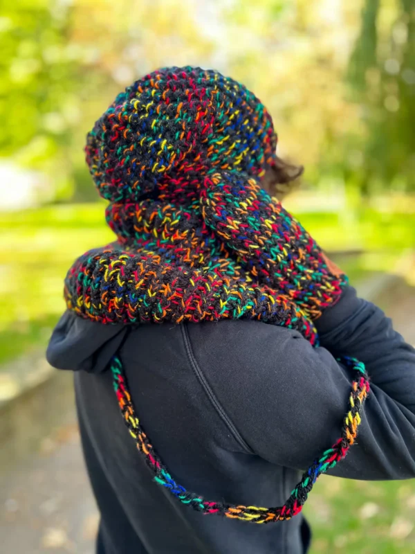 Męskie rękawiczki MERINO 66% ,,Czarne czerwienie"