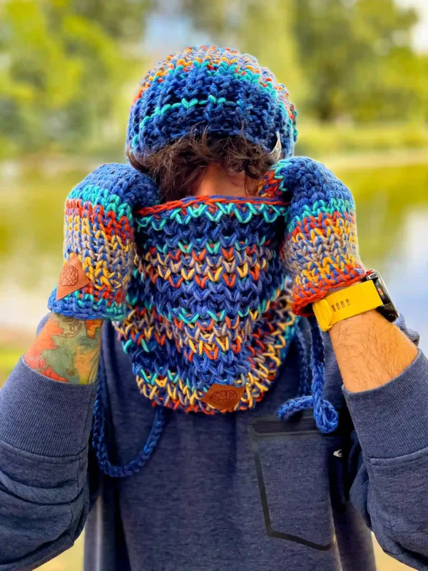 Męskie rękawiczki MERINO 50% ,,Górski potok"
