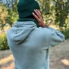 Męska czapka beanie z bawełny logo kolorowe "Zielony"