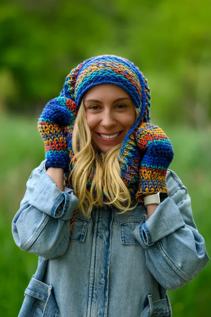 zimowy komplet handmade