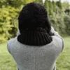 Męska czapka MERINO Neverland "Czarny" + podszewka JEDWAB