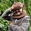 Męskie rękawiczki MERINO "Brąz"