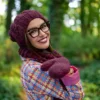 Czapka MERINO Smile "Bordo"+ podszewka JEDWAB