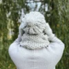 Męska czapka MERINO Smile "Wybielony szary" + podszewka JEDWAB