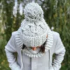 Męska czapka MERINO Euforia "Wybielony szary"