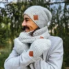 Męska czapka MERINO Explorer "Wybielony szary"