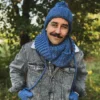Męska czapka MERINO Euforia "Ciemny niebieski"