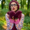 Czapka MERINO Smile "Bordo"+ podszewka JEDWAB