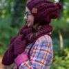 Czapka MERINO Smile "Bordo"+ podszewka JEDWAB