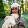 Czapka MERINO Hope "Beżowy ecru" + podszewka JEDWAB