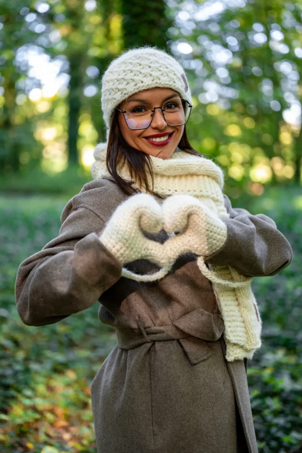 Rękawiczki MERINO "Beżowy ecru"