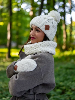 Czapka MERINO Euforia "Beżowy ecru"