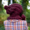 Czapka MERINO Smile "Bordo"+ podszewka JEDWAB