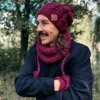 Męski mały komin MERINO "Bordo"
