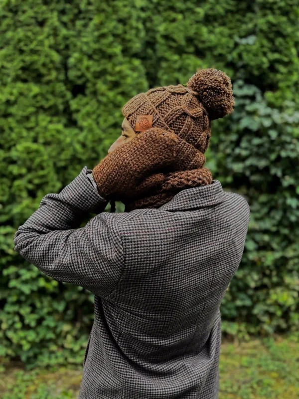 Męska czapka MERINO Euforia "Brąz"