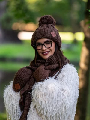 Czapka MERINO Euforia "Brązowy"