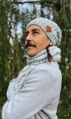 czapka męska kaszmir