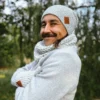 Męska czapka MERINO Explorer "Wybielony szary"