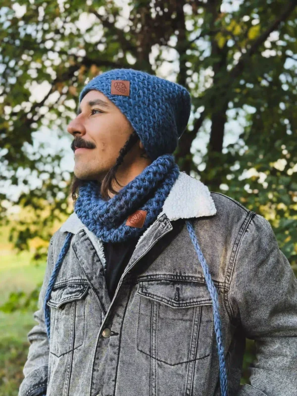 Męska czapka MERINO Explorer "Ciemny niebieski"