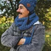 Męska czapka MERINO Euforia "Ciemny niebieski"