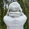 Męska czapka MERINO Neverland "Wybielony szary" + podszewka JEDWAB