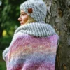 Czapka MERINO Hope "Wybielony szary" + podszewka JEDWAB