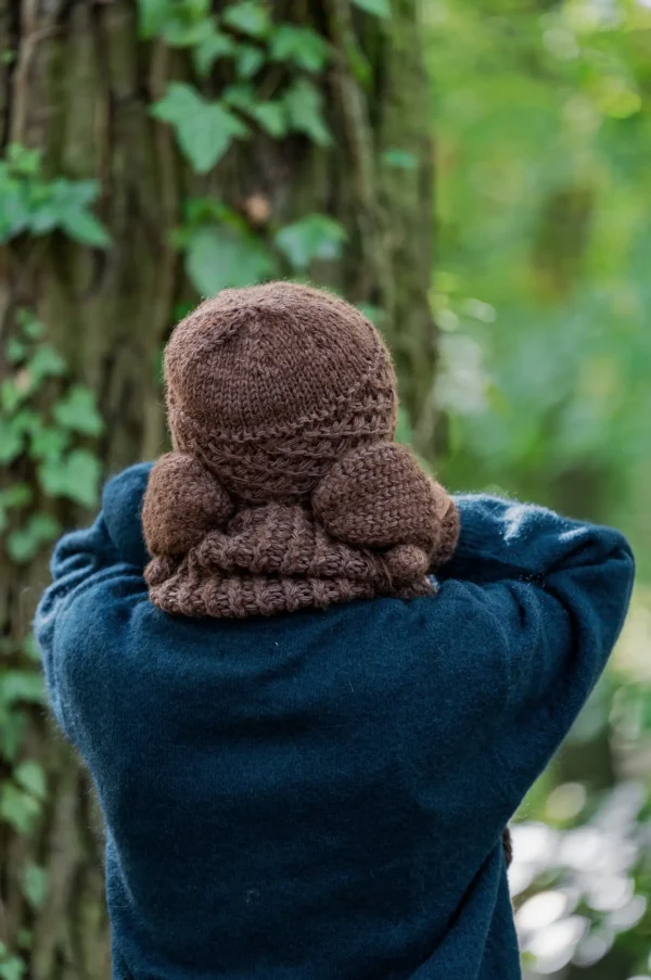 Czapka MERINO Hope "Brązowy" + podszewka JEDWAB