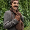 Męska czapka MERINO Neverland "Brąz" + podszewka JEDWAB