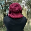 Męska czapka MERINO Neverland "Bordo" + podszewka JEDWAB
