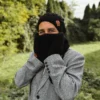 Męska czapka MERINO Smile "Czarny" + podszewka JEDWAB