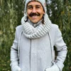 Męska czapka MERINO Euforia "Wybielony szary"