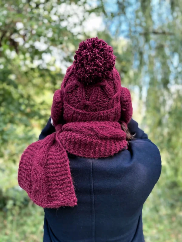 Męska czapka MERINO Euforia "Bordo"