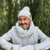 Męska czapka MERINO Euforia "Wybielony szary"