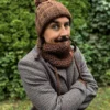 Męska czapka MERINO Euforia "Brąz"