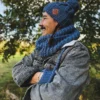 Męska czapka MERINO Euforia "Ciemny niebieski"