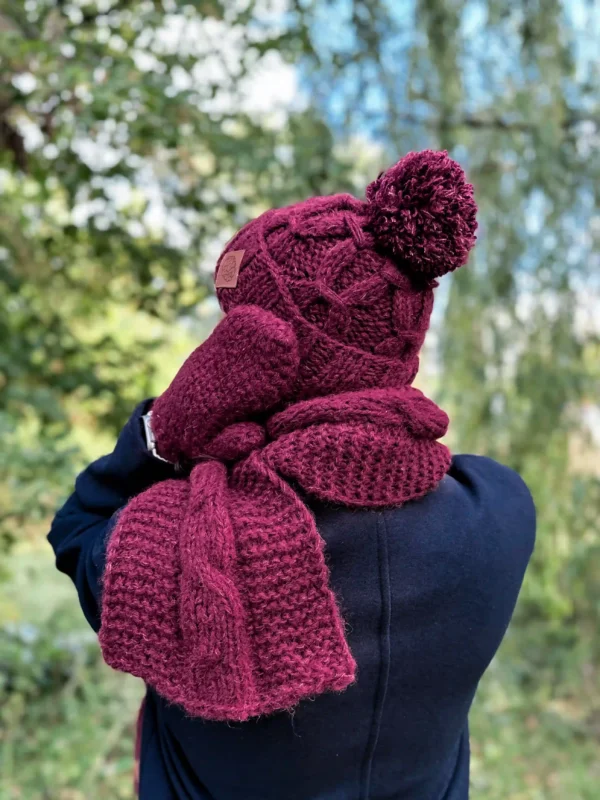Męska czapka MERINO Euforia "Bordo"