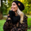 Czapka MERINO Neverland "Czarny" + podszewka JEDWAB