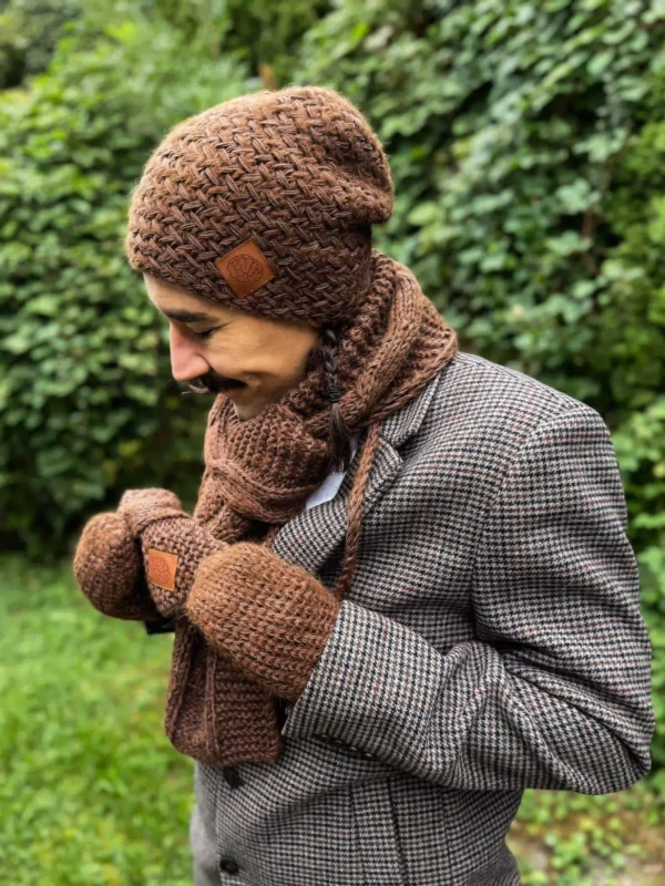 Męska czapka MERINO Explorer "Brąz"