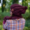 Czapka MERINO Smile "Bordo"+ podszewka JEDWAB