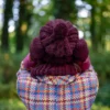 Czapka MERINO Smile "Bordo"+ podszewka JEDWAB