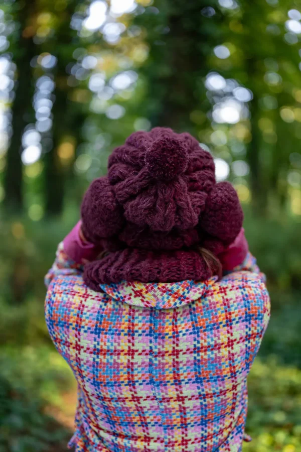 Czapka MERINO Smile "Bordo"+ podszewka JEDWAB