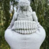 Męska czapka MERINO Euforia "Wybielony szary"